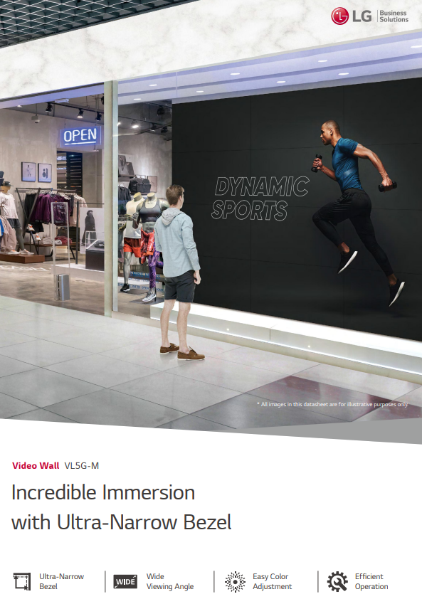 LG Digital Signage | Video Wall | 0.44mm Even Bezel Video Wall | VL5G-M